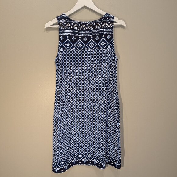 Tommy Bahama Dress Blue White Stretch Beach Pool Lounge Lunch Brunch - Size S - Picture 2 of 6